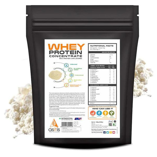 AS-IT-IS Nutrition Whey Protein Concentrate 1kg – Unflavoured, 80% Protein, 35 Servings